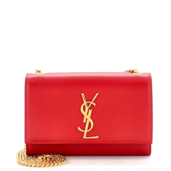 Rare! YSL SAINT LAURENT Grain De Poudre Small Monogram Kate in Red - Picture 3 of 16